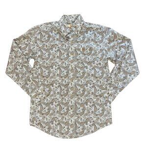 Wrangler Long Sleeve Button Down Paisley Men's Western Arena Rodeo Shirt – Small